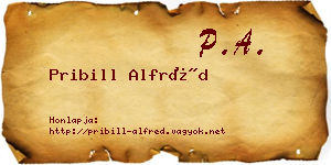 Pribill Alfréd névjegykártya